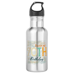 decorative vintage awesome 70th birthday 532 ml water bottle