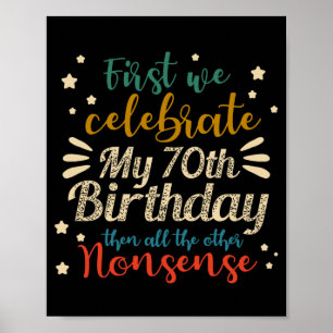 decorative vintage awesome 70th birthday poster