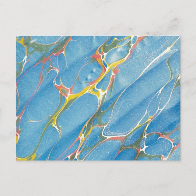 Decorative Vintage Endpaper Postcard (Front)