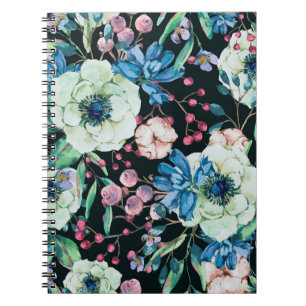 Decorative vintage watercolor natural seamless pat notebook