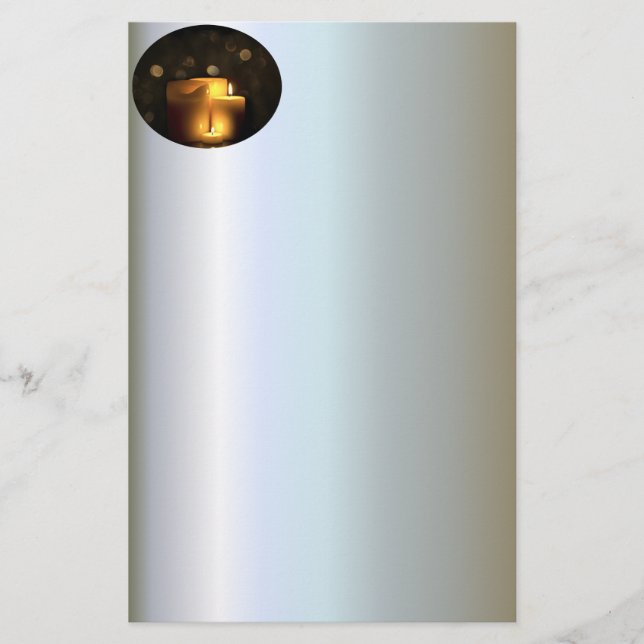 Decorative Votive Candles Stationery (Front)