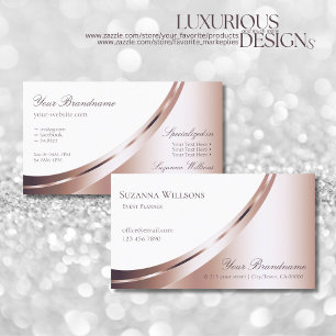 Decorative White and Rose Gold Decor Luxury Style Business Card