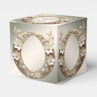 Decorative White Floral Favour Box
