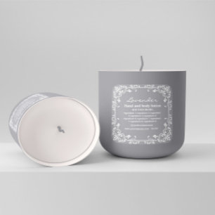 Decorative white frame grey background label