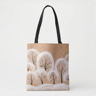 Decorative white trees. Winter branches. A hand-dr Tote Bag