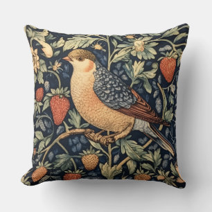 Decorative William Morris Bird Throw Pillow