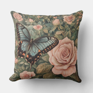 Decorative William Morris Butterfly Throw Pillow