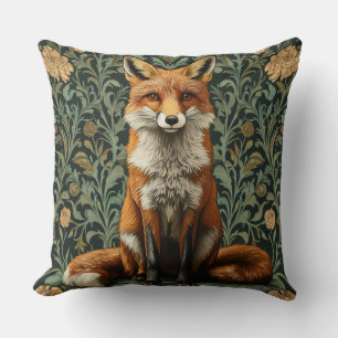 Decorative William Morris Fox Throw Pillow