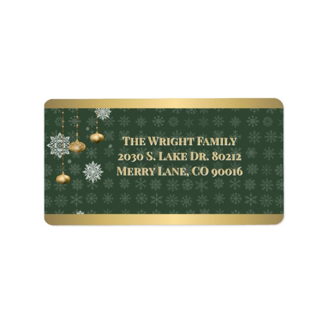 Decorative Winter Return Address Label (Front)