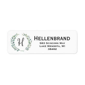 Decorative Wreath Address Label. 