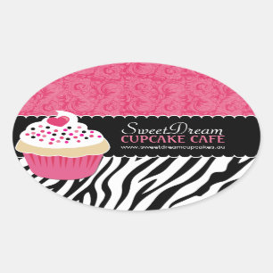 Decorative Zebra Print Cupcake Jar Stickers