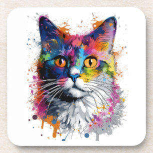 Decorativo Gato caleidoscopio Coaster