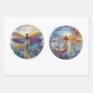 Decoupage 12" Circular Rounds Dragonflies  Wrapping Paper Sheet