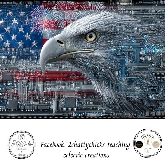 Decoupage 250th Cyber Eagle Patriotic Art Tissue Paper (Creator Uploaded)