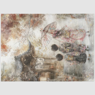 Decoupage 3 Children Kimonos & Parasol Tissue Paper