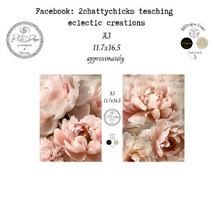 Decoupage A3 Botanical Peach Designs Scrapbooking Tissue Paper