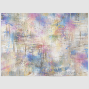 Decoupage Abstract Blue Pink Purple Yellow Design Tissue Paper