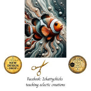 Decoupage Abstract Clownfish Ocean Swirl Design  Tissue Paper
