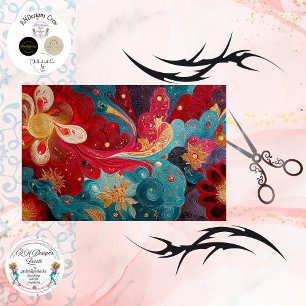 Decoupage Abstract Cosmic Vibrant Color Landscape Tissue Paper