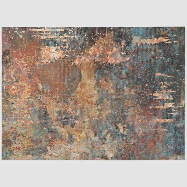 Decoupage Abstract Rust Orange Brown Bronze  Tissue Paper (Front)