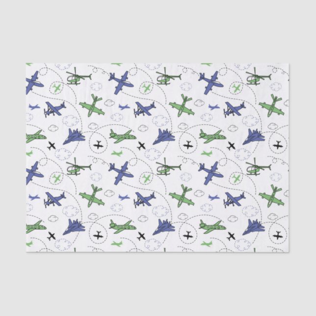Decoupage Aeroplane Plane Aircraft Birthday Party Tissue Paper (Front)