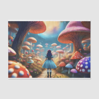 Decoupage Alice amongst the Mushrooms Tissue Paper