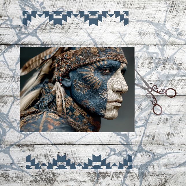 Decoupage American Indian Warrior Chief  Tissue Paper (Creator Uploaded)