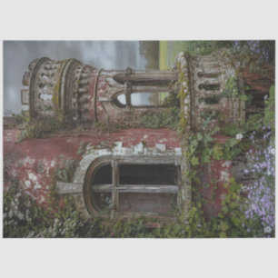 Decoupage Ancient Irish Castle Overgrown Ivy Tissue Paper