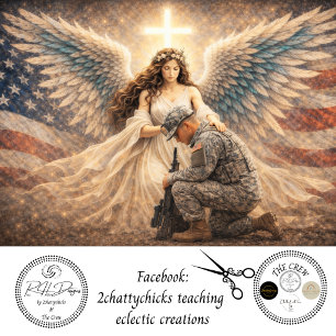 Decoupage Angel Protection of American Soldier  Tissue Paper