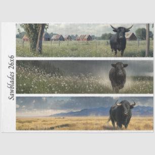 Decoupage Angus Bull Designs for Handsaws  Tissue Paper