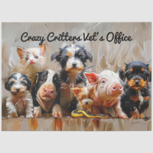 Decoupage Animal Photo For Vet's Office  Tissue Paper