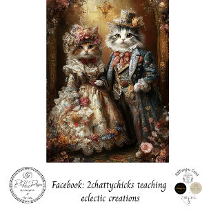 Decoupage Anthropomorphic Victorian Cats Tissue Paper