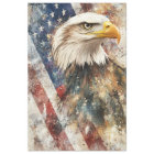 Decoupage Bald Eagle American Flag Pride