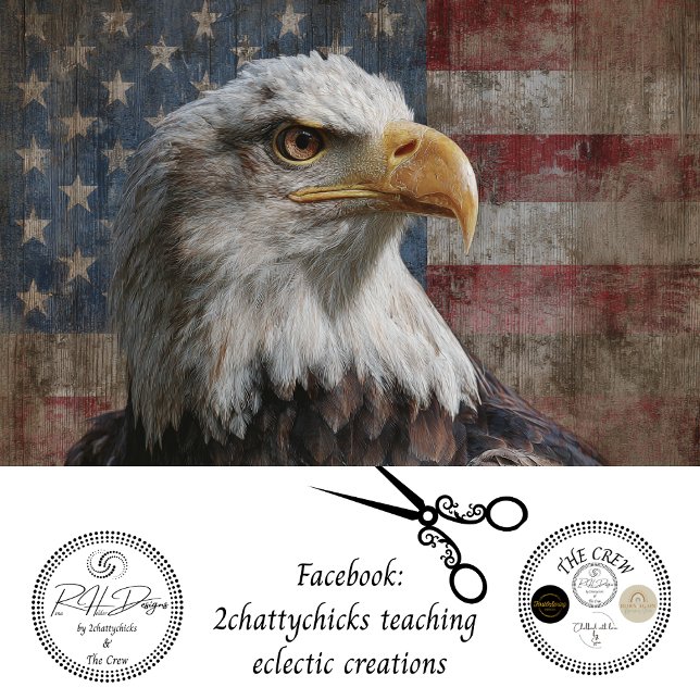 Decoupage Bald Eagle Weathered American Flag Tissue Paper (Creator Uploaded)