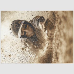 Decoupage Baseball Player Sliding Home Plate Tissue Paper