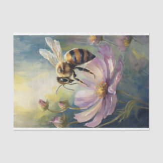 Decoupage Bee on Cosmos Tissue Paper