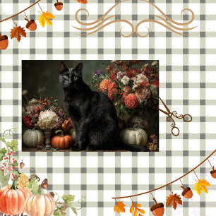 Decoupage Black Cat Fall Season Autumnal Decor Tissue Paper