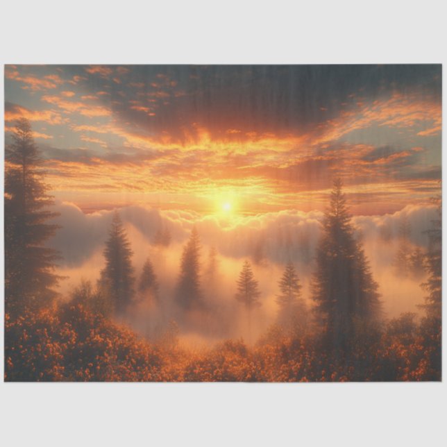 Decoupage Black Forest Germany Sunrise  Tissue Paper (Front)