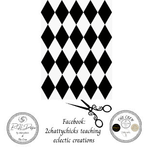 Decoupage Black White Harlequin Diamond Pattern Tissue Paper