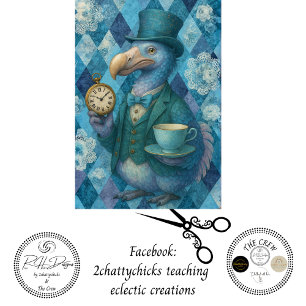 Decoupage Blue Dodo Timekeeper Tea Character Tissue Paper