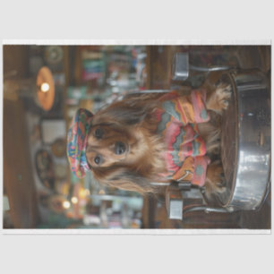 Decoupage Boho Dachshund Barber Shop Tissue Paper