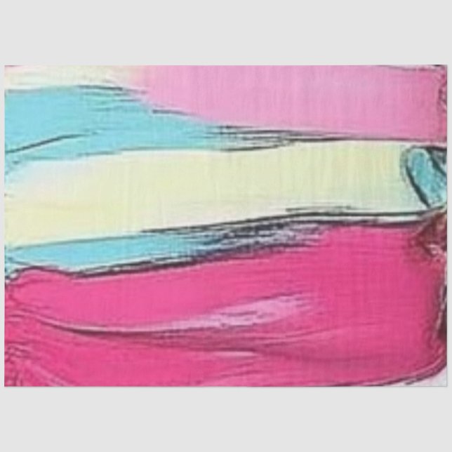 Decoupage Bold Background Pink Blue Yellow Red Tissue Paper (Front)