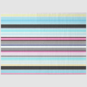 Decoupage Bold Strip Background Blue Pink Black Tissue Paper
