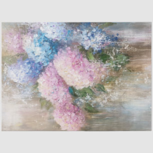 Decoupage Bouquet Hydrangeas Pastel Colours  Tissue Paper