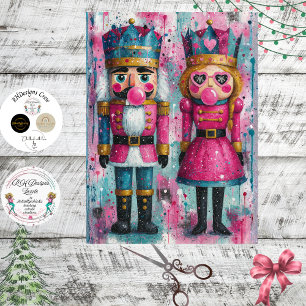 Decoupage Bubblegum Royalty Nutcracker Couple  Tissue Paper