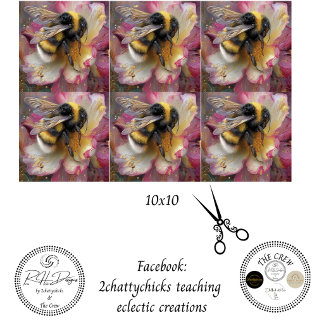 Decoupage Bumblebee Floral Pink 10x10  Tissue Paper