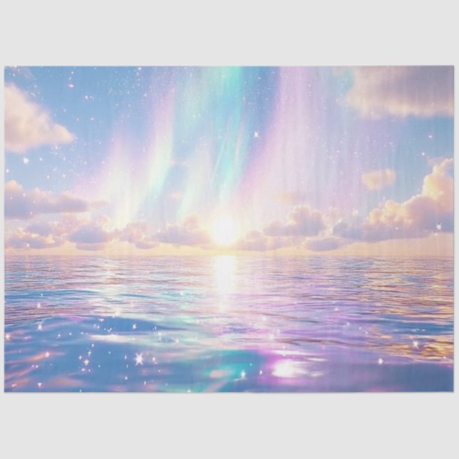 Decoupage Captivating Earthly Scene Cosmic Rays Tissue Paper (Front)