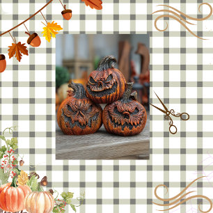 Decoupage Carved Pumpkins Wicked Harmony Tissue Paper