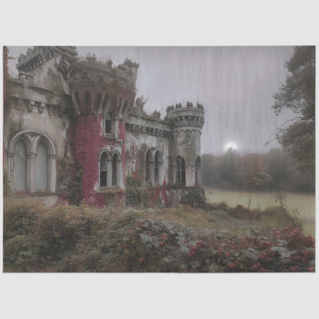 Decoupage Castle OF The Whispering Ivy In Ireland Tissue Paper (Front)