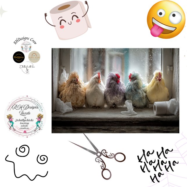 Decoupage Chicken Window Seat Tissue Humor  Paper (Creator Uploaded)